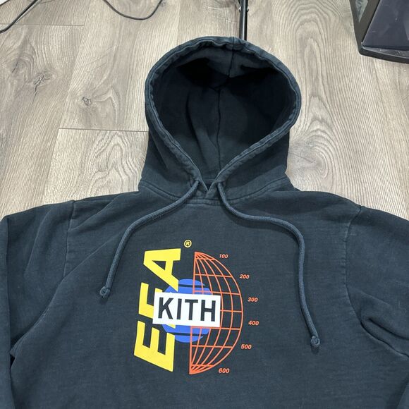 Kith EEA Globe Utah Box Logo Hoodie Sweatshirt Black Size XS Extra Small - Picture 5 of 7